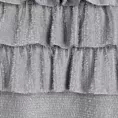 Zasłona srebrna zdobiona falbanami z moherowej tkaniny 140x250 cm przelotka - AGIS