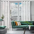 Zasłona biała o płóciennym splocie w stylu eko 140x250 cm przelotka - LIREN