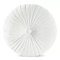 Poduszka okrągła średnica 40 cm welwetowa biała pikowana VELVET 68