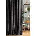 Zasłona szyta na taśmie 5 cm SAFARI czarna z miękkiej welwetowej tkaniny z połyskiem