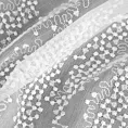 Firana szyta na taśmie fala biało srebrna z matowej tkaniny ADEN haftowanej w drobny wzór z cekinami