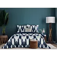 Pościel 160x200 cm bawełniana kolor biały, granatowy z nowoczesnym wzorem PALERMO 4 Terra Collection