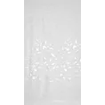 Firana biało, srebrna z etaminy zdobiona motywem roślinnym 140x250 cm przelotka ESTELLA