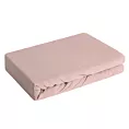 Prześcieradło jersey z gumką 220x200 cm z bawełny kolor pudrowy róż 140 g/m2