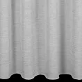 Firana szyta na taśmie 5 cm jasnoszara z lekko połyskującej, luźnotkanej etaminy z efektem kreszowania, wykończona obciążnikiem