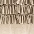 Zasłona ciemnobeżowa zdobiona falbanami z welwetu 140x250 cm przelotka AURA