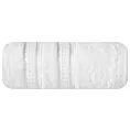 Ręcznik kąpielowy 70x140 cm bambusowy kolor biały zdobiony bordiurą w pasy 500 g/m2 MILA