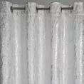 Zasłona biało, srebrzysta zdobiona błyszczącym wzorem z tkaniny zaciemniającej 140x250 cm przelotka - ELISE