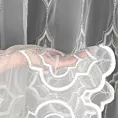 Firana szyta na taśmie fala LAVISH biało srebrna z delikatnej tkaniny haftowanej grubą kordonkową nicią