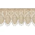 Zazdrostka jasnobeżowa ażurowa  w stylu boho zdobiona subtelnymi frędzelkami 150x30 cm tunel MOLY