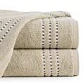Ręcznik kąpielowy 50x90 cm bawełniany kolor beżowy z ozdobnym stębnowaniem na bordiurze 500 g/m2 FIORE