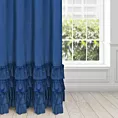 Zasłona welwetowa granatowa zdobiona falbanami 140x250 taśma - CHARLOTTE 1