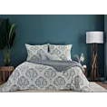 Pościel 220x200 cm bawełniana kolor jasnoszary, stalowy z ornamentowym wzorem PALERMO 10 Terra Collection