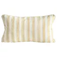 Poszewka na poduszkę 30x50 cm bawełniana z dodatkiem lnu kremowo, żółty zdobiona subtelnym nadrukiem pasów  LEN