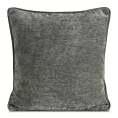 Poszewka na poduszkę 45x45 cm stalowa z szenilowej tkaniny i wypustką na brzegach KLARA 03