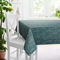 Obrus szyty MALLORCA turkusowo złocisty z miękkiej tkaniny szenilowej przetykanej błyszczącą nicią