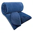 Narzuta dwustronna z przyjemnego futerka i tkaniny barankowej granatowa 220x240 cm NINA Eurofirany Premium