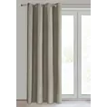 Zasłona ciemnobeżowa z tkaniny typu dimout 140x250 cm przelotka - NERISA