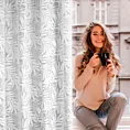 Dekoracja okienna biała z żakardowym wzorem w liście 140x250 cm przelotka - NATALY