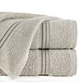 Ręcznik kąpielowy 70x140 cm bawełniany kolor beżowy w kontrastujące pasy 500 g/m2 TRIS