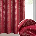 Zasłona bordowo, szampańska welwetowa z błyszczącym nadrukiem 140x250 cm przelotki - INGRID