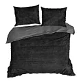 Pościel 160x200 cm z polaru kolor czarny gładka TIFFANY Design 91
