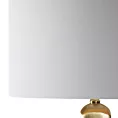 Lampa stołowa do salonu biało, złota CELIA z matowym abażurem