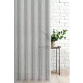 Firana szyta na taśmie 5 cm popielata z matowej tkaniny o naturalnym wyglądzie, z efektem deszczyku, wykończona obciążnikiem