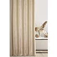 Zasłona szyta na taśmie 5 cm SAFARI 1 kremowa z miękkiej welwetowej tkaniny z połyskiem i poziomym prążkiem