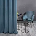 Zasłona ciemnoniebieska z matowego welwetu 140x250 cm przelotka - ADELLE - Diva Line