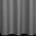 Zasłona szyta na taśmie 5 cm popielata z gładkiej tkaniny zaciemniającej typu dimout wykończona obciążnikiem