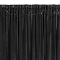 Zasłona czarna zdobiona futerkiem 140x270 cm taśma - MARION