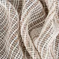 Firana szyta na taśmie 5 cm kremowo beżowa siatka w stylu eko z efektem melanżu wykończona obciążnikiem