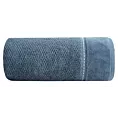 Ręcznik kąpielowy 70x140 cm bawełniany kolor niebieski o ryżowej strukturze ze stebnowaniem i welwetową bordiurą 500 g/m2 SALADO