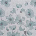 Dekoracja okienna biało, turkusowa z lekkiej etaminy z pastelowym nadrukiem kwiatów 140x250 cm przelotka - ANDREA