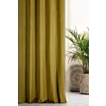 Zasłona szyta na flexach oliwkowa z miękkiej półmatowej tkaniny welwetowej