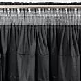 Zasłona welwetowa czarna zdobiona falbanami 140x270 cm taśma - AURA