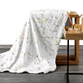 Koc 150x200 cm biało, złoty z błyszczącym nadrukiem marmurku GLAMO Design 91