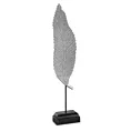 Liść - figurka dekoracyjna ELDO o drobnym strukturalnym wzorze, srebrna