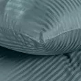 Pościel 220x200 cm satyna bawełniana kolor morski w drobne prążki VERA