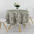 Obrus szyty AMARELL stalowy z marmurkowym wzorem przetykanym błyszczącą nicią
