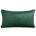 Poduszka 30 x 50 cm welwetowa ciemnozielona z kontrastującą lamówką GAJA 3