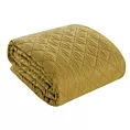 Narzuta musztardowa 220x240 cm z geometrycznym wzorem wytłaczanym techniką hot press ALARA 3 DESIGN 91