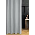 Zasłona szyta na taśmie 5 cm srebrna z miękkiej tkaniny o naturalnym splocie w stylu ekologicznym