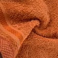 Ręcznik do rąk 30x50 cm bawełniany kolor pomarańczowy z bordiurą w paski 500 g/m2 ABBIE