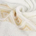 Ręcznik kąpielowy 50x90 cm bawełniany kolor kremowy przetykany błyszczącą nicią w geometryczny wzór 500 g/m2 AZARI