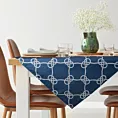 Bieżnik na stół granatowo, biały 85x85 cm wodoodporny GARDEN na taras oraz balkon w stylu marynistycznym
