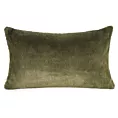 Poszewka na poduszkę 30x50 cm oliwkowa z miękkiej futrzanej tkaniny NINA
