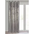 Zasłona welwetowa biało, srebrzysta zdobiona przecieranym wzorem 140x250 cm przelotka - RENIA