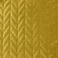 Narzuta welwetowa musztardowa 170x210 cm pikowana metodą hot press wzór geometryczny LUIZ